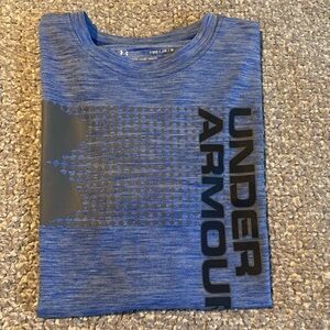 Under Armour Heathered Blue Tee with Black Graphic